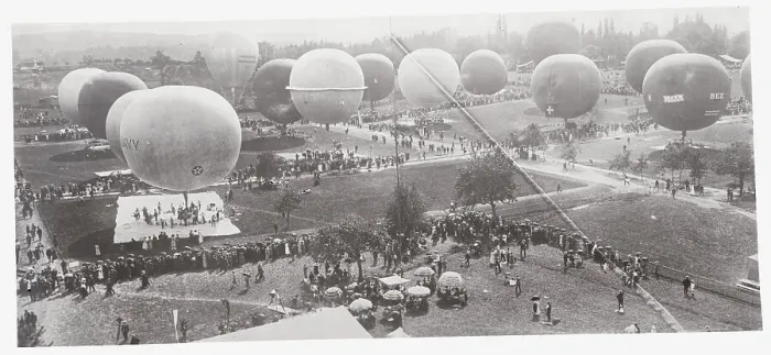 Framed Print : Crowd at Balloon Race Site Framed Print : Crowd at Balloon Race Site