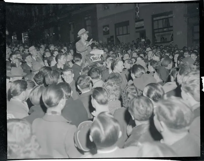 Framed Print : Crowd Carrying a Man on Its Shoulders Framed Print : Crowd Carrying a Man on Its Shoulders