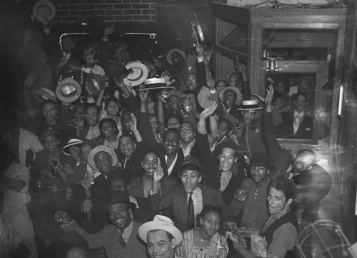 Framed Print : Crowd Celebrating Joe Louis Victory Framed Print : Crowd Celebrating Joe Louis Victory