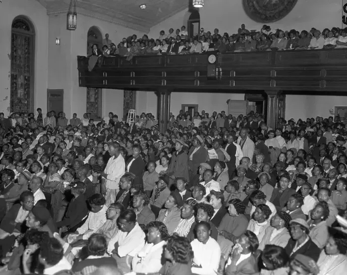 Framed Print : Crowd Cheering Bus Boycott