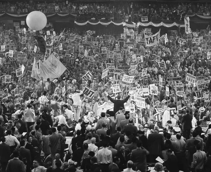 Framed Print : Crowd Cheers Robert Taft Nomination at Republican National Convention Framed Print : Crowd Cheers Robert Taft Nomination at Republican National Convention