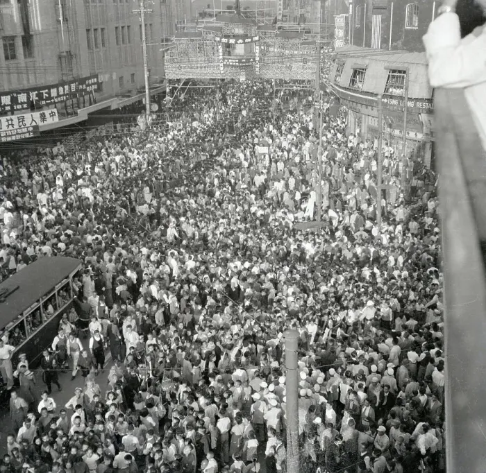 Framed Print : Crowd Of Chinese In Street Framed Print : Crowd Of Chinese In Street
