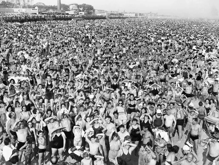 Framed Print : Crowd on Coney Island Framed Print : Crowd on Coney Island