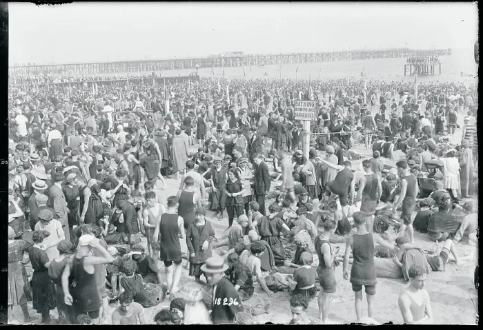 Framed Print : Crowd at Coney Island Framed Print : Crowd at Coney Island