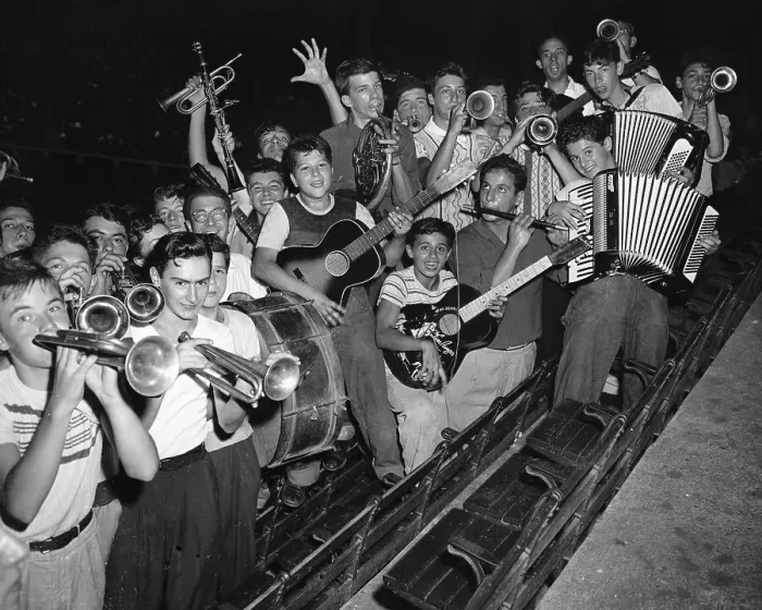 Framed Print : Crowd At Ebbets Field With Instruments Framed Print : Crowd At Ebbets Field With Instruments