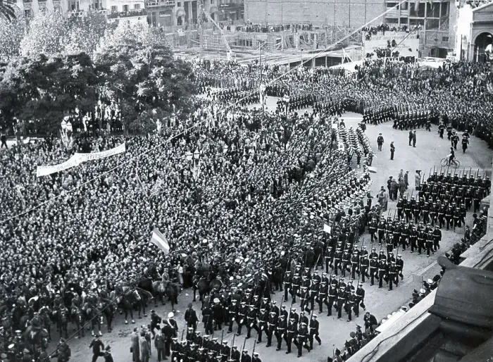 Framed Print : Crowd Gathered at Juan Peron Victory Parade Framed Print : Crowd Gathered at Juan Peron Victory Parade