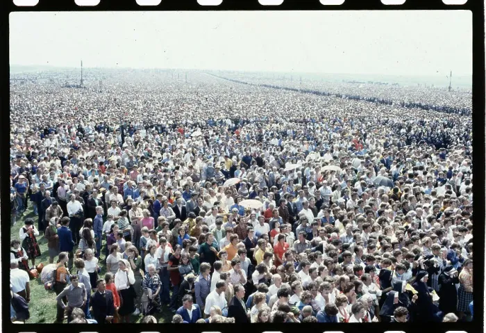 Framed Print : Crowd Gathered to See Pope John Paul II Framed Print : Crowd Gathered to See Pope John Paul II