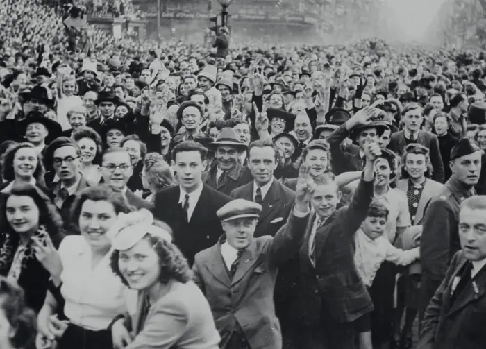 Framed Print : Crowd with Some Gesturing at Day Peace Celebrations Framed Print : Crowd with Some Gesturing at Day Peace Celebrations
