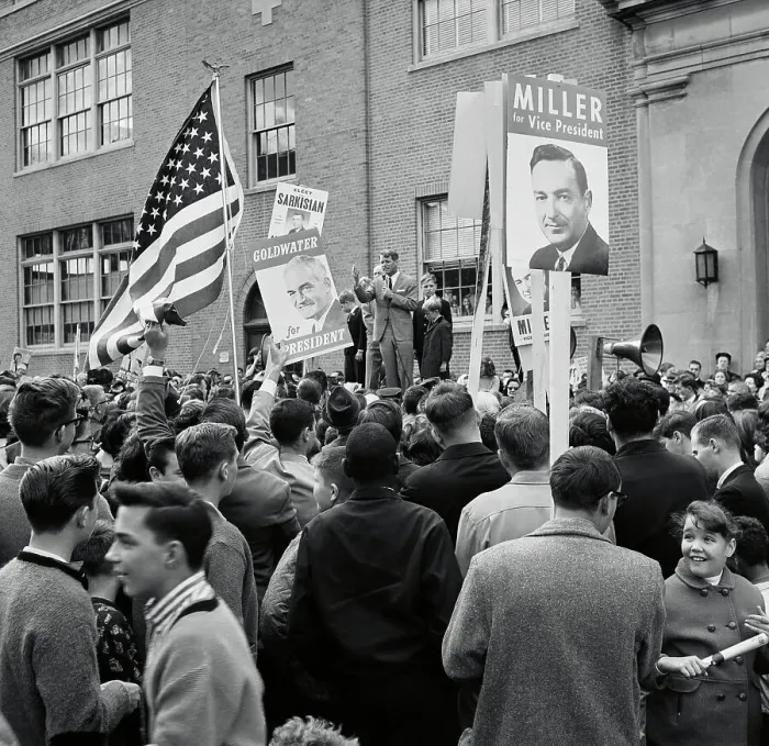 Framed Print : Crowd With Goldwater Signs of Dissent Framed Print : Crowd With Goldwater Signs of Dissent