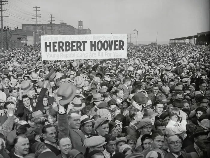 Framed Print : Crowd Greeting Herbert Hoover Framed Print : Crowd Greeting Herbert Hoover