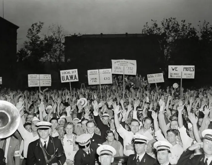 Framed Print : Crowd Holding up Signs Framed Print : Crowd Holding up Signs