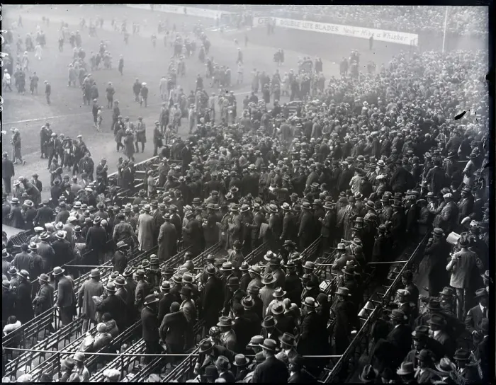 Framed Print : Crowd Leaving Grandstands Of Yankee Stad Framed Print : Crowd Leaving Grandstands Of Yankee Stad
