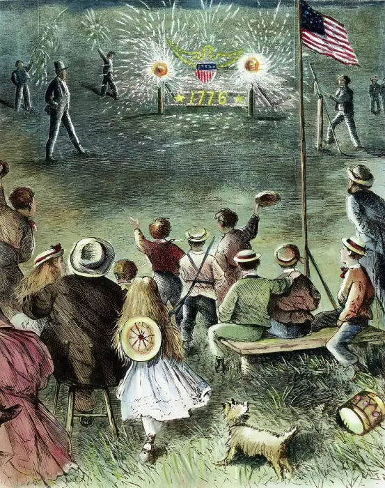 Framed Print : Crowd Looking At 4Th Of July Fireworks Framed Print : Crowd Looking At 4Th Of July Fireworks