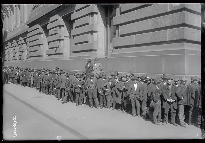 Framed Print : Crowd of Men Waiting on Line Framed Print : Crowd of Men Waiting on Line
