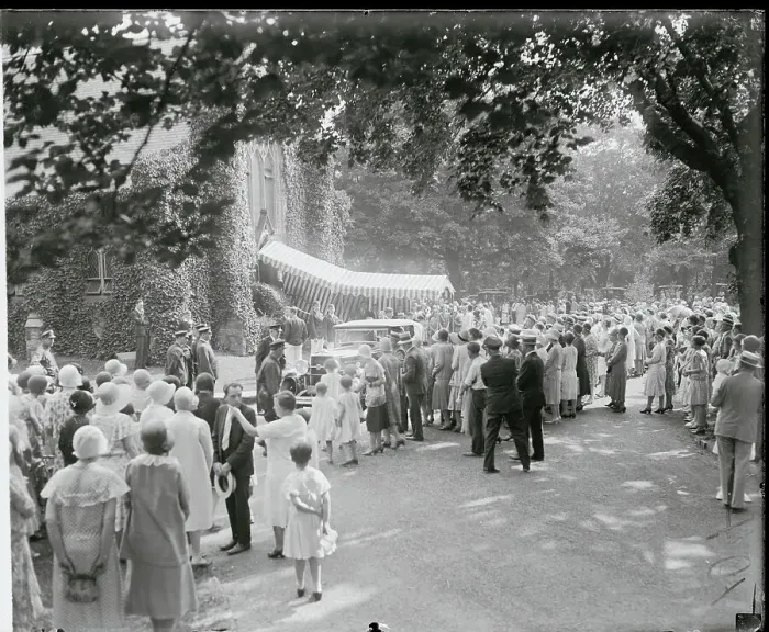 Framed Print : Crowd Outside Church for Wedding of Nelson Rockefeller