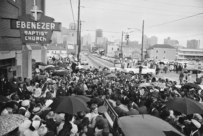 Framed Print : Crowd Outside Ebenezer Baptist Church Framed Print : Crowd Outside Ebenezer Baptist Church