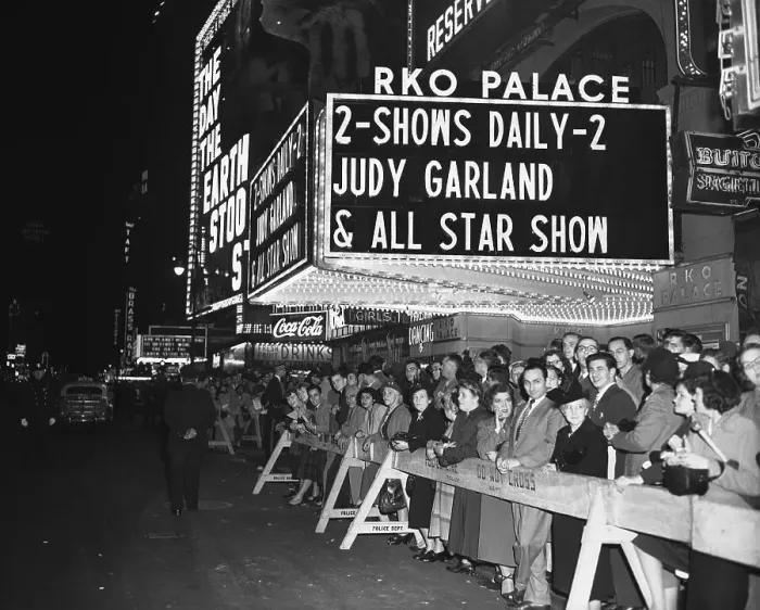 Framed Print : Crowd Outside Palace Theater for Judy Garland Performance Framed Print : Crowd Outside Palace Theater for Judy Garland Performance