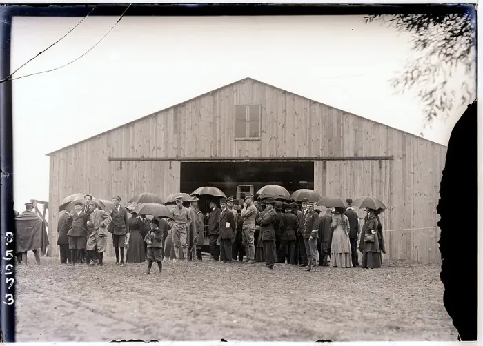 Framed Print : Crowd Outside Wright Bros. Hanger Framed Print : Crowd Outside Wright Bros. Hanger