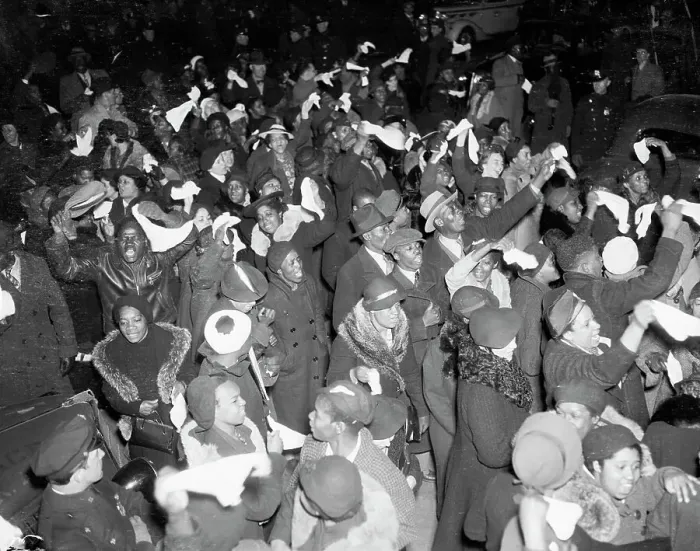 Framed Print : Crowd Protesting Arrest of Father Divine Framed Print : Crowd Protesting Arrest of Father Divine