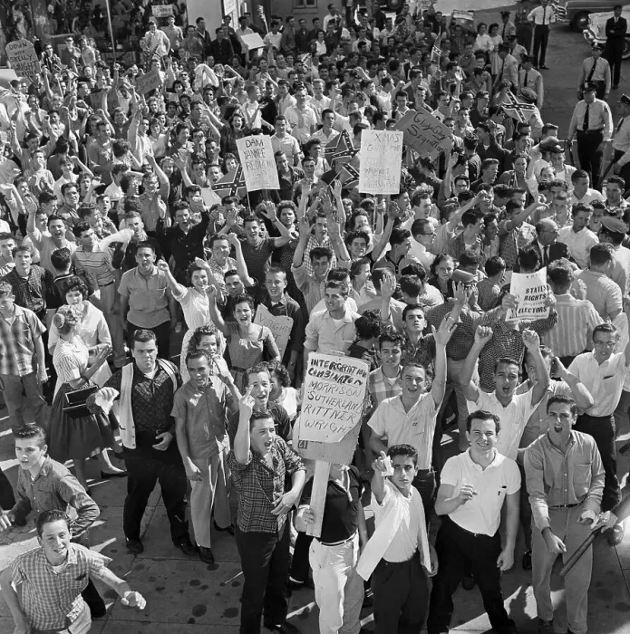 Framed Print : Crowd Protesting Desegregation at School Framed Print : Crowd Protesting Desegregation at School
