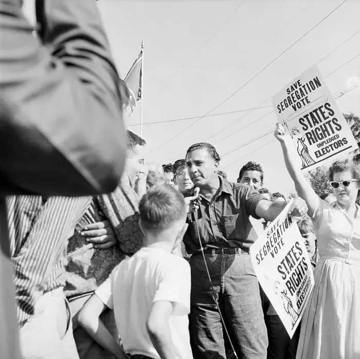 Framed Print : Crowd Protesting Desegregation at School Framed Print : Crowd Protesting Desegregation at School