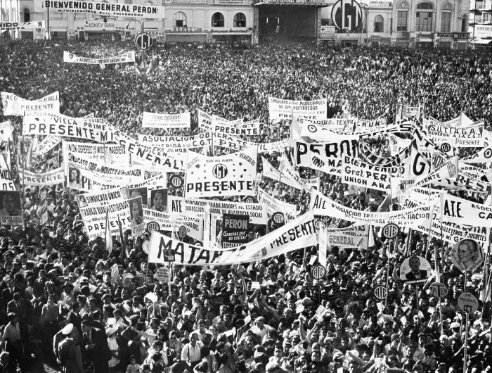 Framed Print : Crowd Rallies for Juan Peron Speech Framed Print : Crowd Rallies for Juan Peron Speech