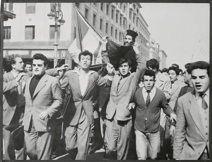 Framed Print : Crowd of Rally Goers in Street Framed Print : Crowd of Rally Goers in Street