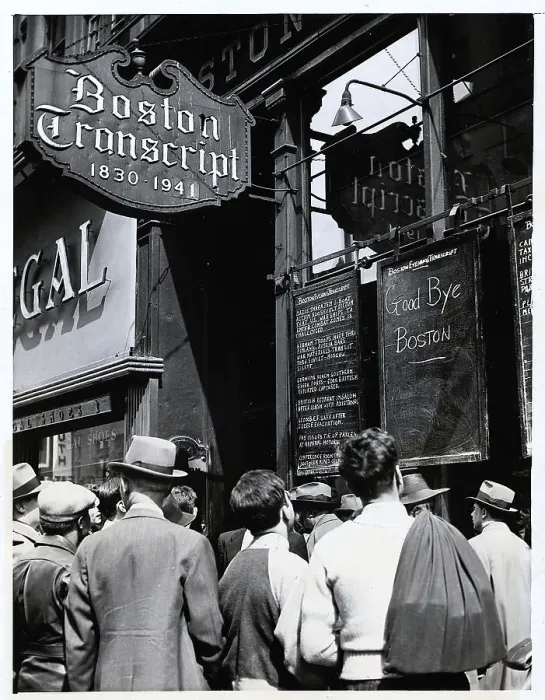 Framed Print : Crowd Reads Blackboard, Good-Bye Boston Framed Print : Crowd Reads Blackboard, Good-Bye Boston