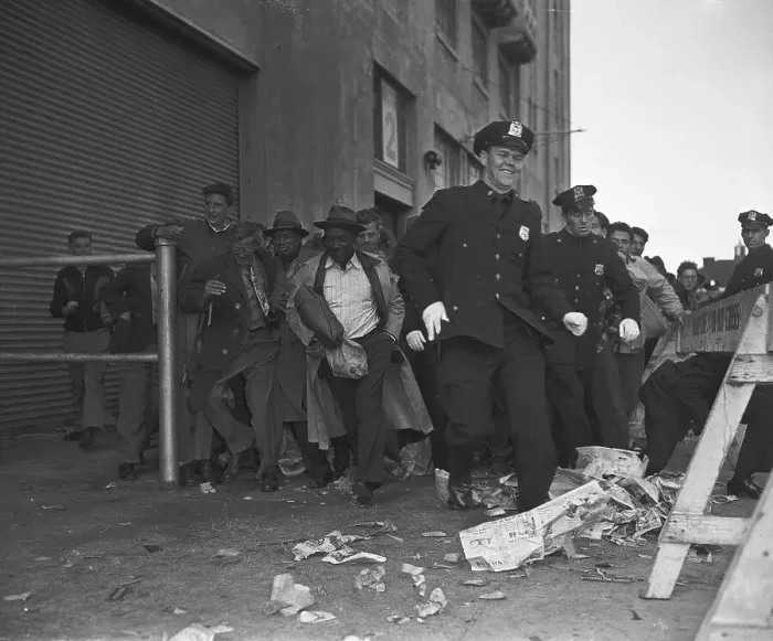 Framed Print : Crowd Running to Entrance of Baseball Stadium Framed Print : Crowd Running to Entrance of Baseball Stadium