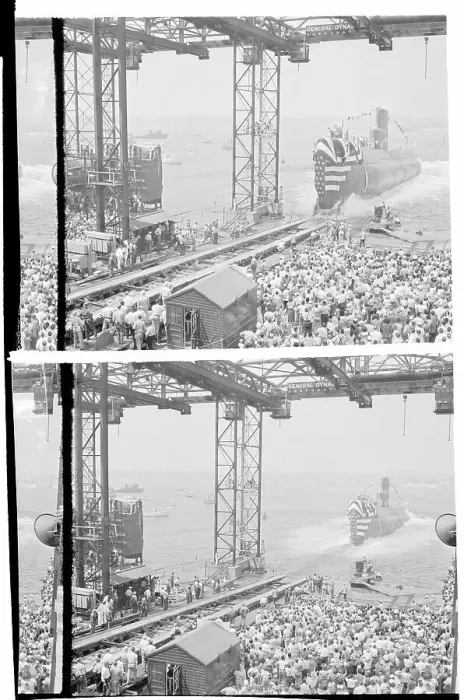 Framed Print : Crowd at Ship Launching Framed Print : Crowd at Ship Launching