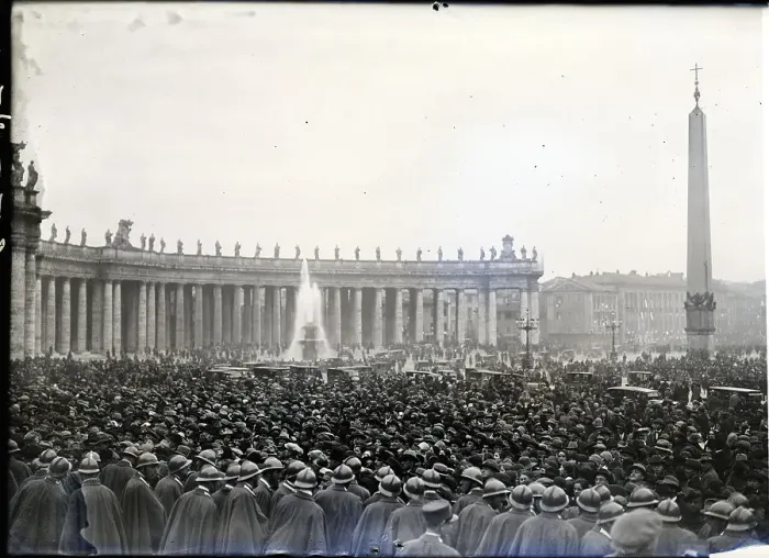 Framed Print : Crowd In Square Wearing Hats Framed Print : Crowd In Square Wearing Hats