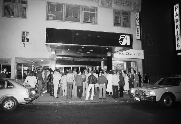 Framed Print : Crowd Standing in Front of Studio 54 Framed Print : Crowd Standing in Front of Studio 54