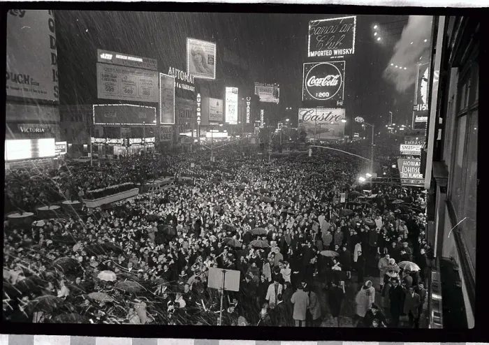 Framed Print : Crowd Standing in Times Square Framed Print : Crowd Standing in Times Square