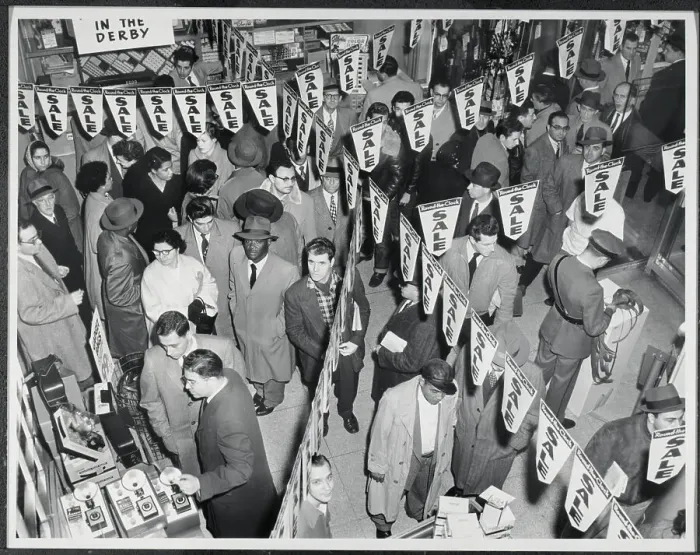 Framed Print : Crowd In Store For Sale Framed Print : Crowd In Store For Sale