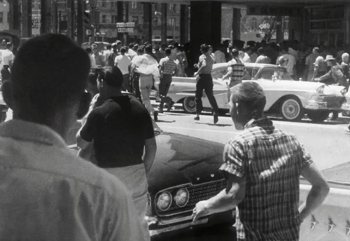 Framed Print : Crowd in Street During Racial Unrest in Florida Framed Print : Crowd in Street During Racial Unrest in Florida