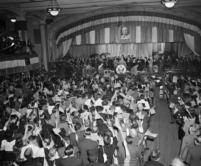Framed Print : Crowd of Truman Supporters Framed Print : Crowd of Truman Supporters