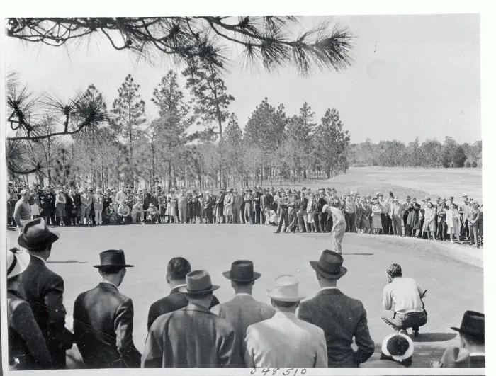 Framed Print : Crowd Waiting as Ben Hogan Putts Framed Print : Crowd Waiting as Ben Hogan Putts