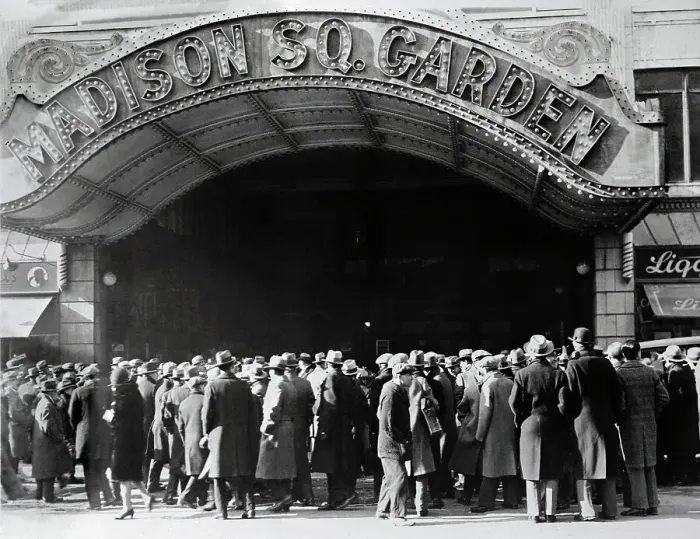 Framed Print : Crowd Waiting in Front of Madison Square Garden Framed Print : Crowd Waiting in Front of Madison Square Garden