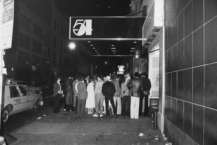 Framed Print : Crowd Waiting Outside Studio 54