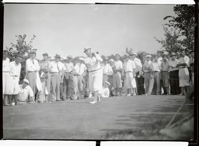 Framed Print : Crowd Watching Cyril Joeley Driving Ball Framed Print : Crowd Watching Cyril Joeley Driving Ball