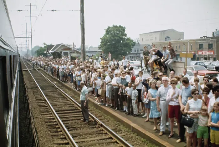 Framed Print : Crowd Watching Kennedy Train Framed Print : Crowd Watching Kennedy Train