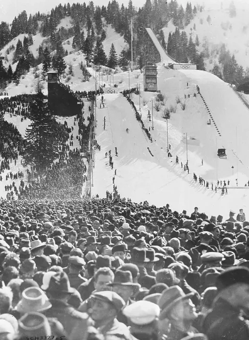 Framed Print : Crowd Watching Ski Jumping Competition Framed Print : Crowd Watching Ski Jumping Competition