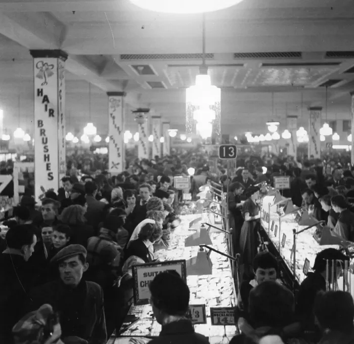 Framed Print : Crowd In Woolworth's