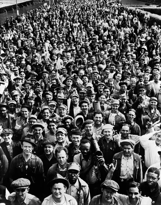 Framed Print : Crowd Of Workers In Factory Court; Wwii Framed Print : Crowd Of Workers In Factory Court; Wwii