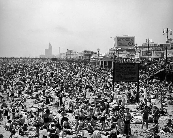 Crowded Beaches At Coney Island