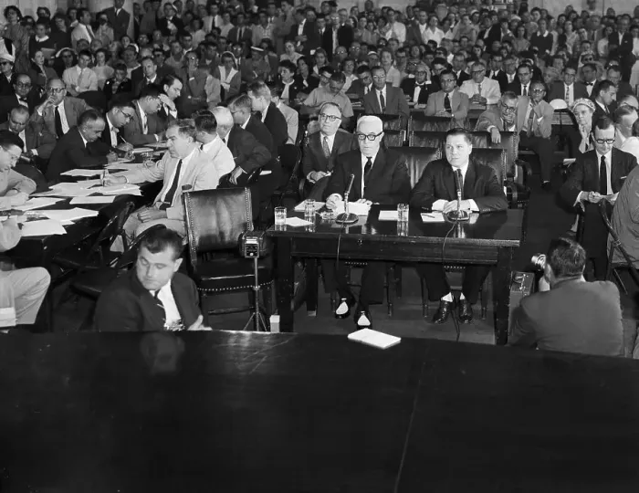 Framed Print : Crowded Court As Hoffa Testifies
