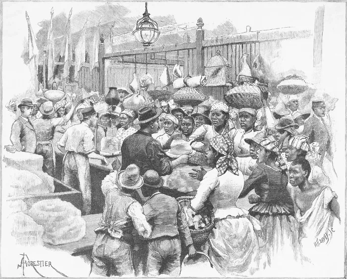 Framed Print : Crowded Market of Early South America Culture Framed Print : Crowded Market of Early South America Culture