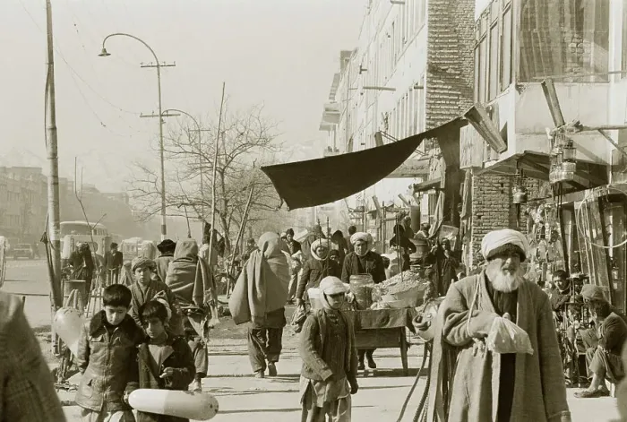 Framed Print : Crowded Sidewalk in Kabul Framed Print : Crowded Sidewalk in Kabul