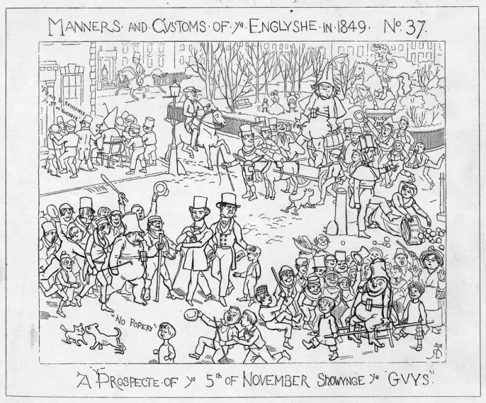 Framed Print : A Crowded Street of Children Celebrating Guy Fawkes night Framed Print : A Crowded Street of Children Celebrating Guy Fawkes night