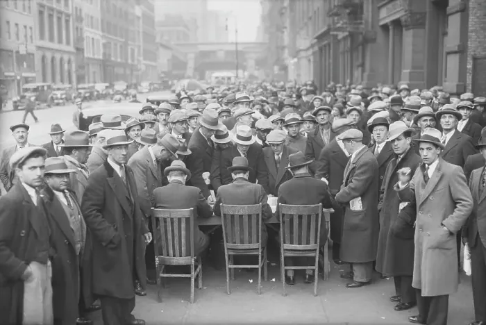 Framed Print : Crowds Gathering at Home Relief Bureau Framed Print : Crowds Gathering at Home Relief Bureau